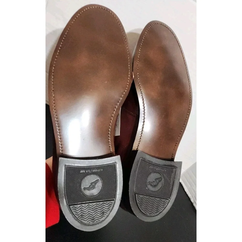NEW Leather Classics Goodyear Dress Slip On Loafers Red Brown 8.5 3E USA Made